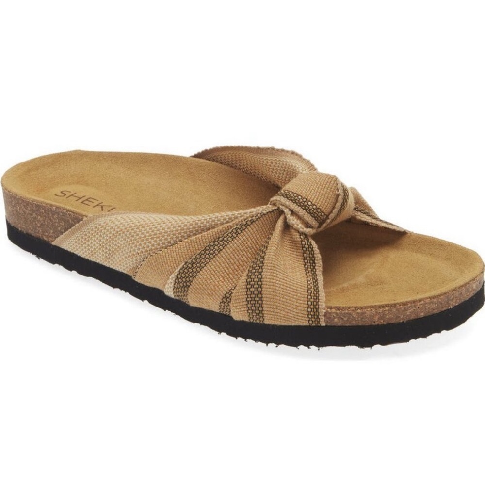 Shekudo Bahia Knot Slide Sandals In Neutral